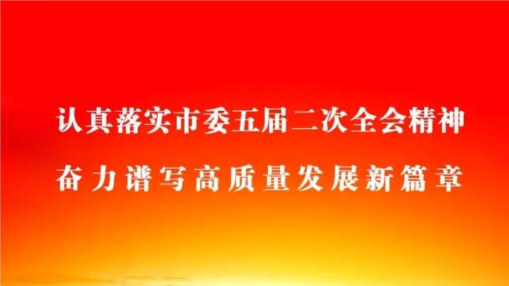 認(rèn)真落實市委五屆二次全會精神奮力譜寫高質(zhì)量發(fā)展新篇章